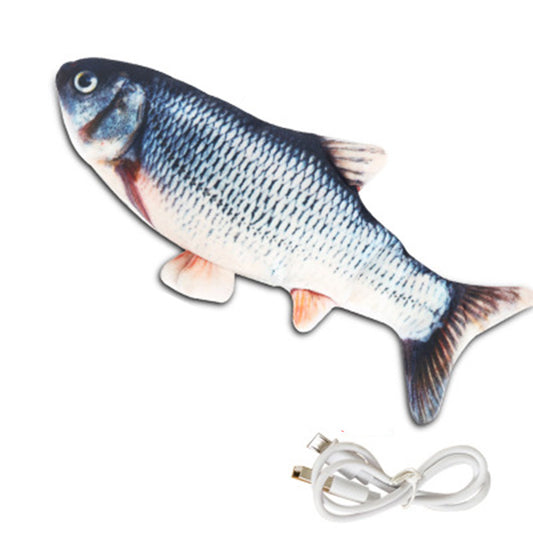 USB Rechargeable Realistic Moving Fish Toy for Cat-grass carp