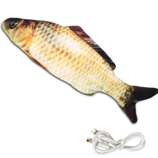 USB Rechargeable Realistic Moving Fish Toy for Cat-crucian carp
