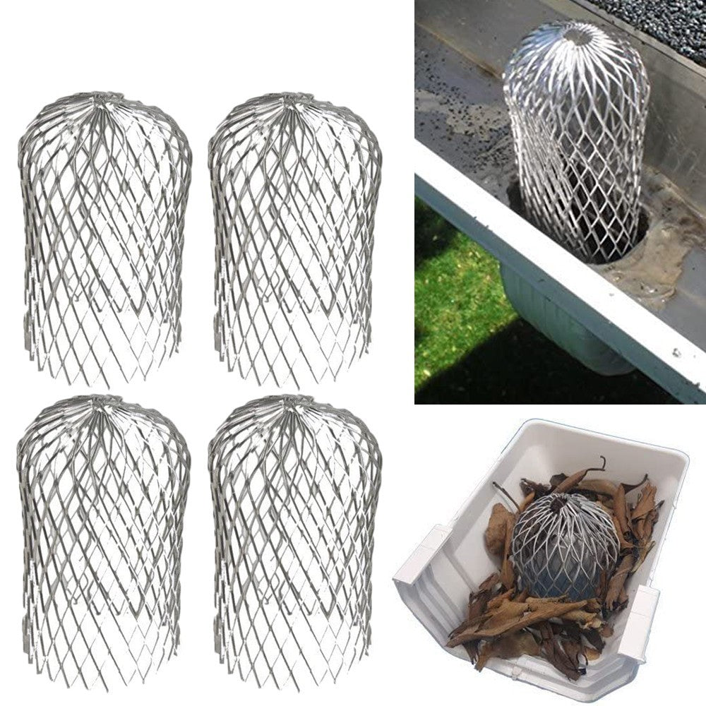 4-Pack Gutter Guard 3 Inch Expand Alloy Filter Strainer Leaves Stopper