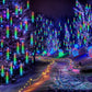 10 Tube 360 LED Solar Powered Waterproof Falling Rain Fairy String Lights