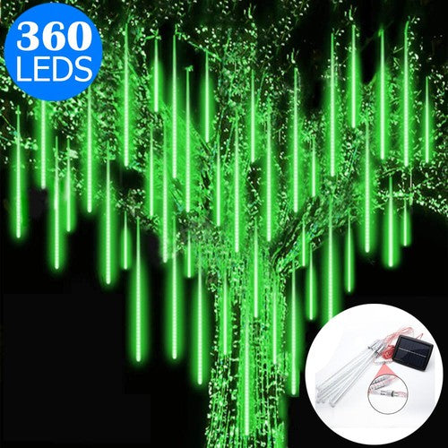 10 Tube 360 LED Solar Powered Waterproof Falling Rain Fairy String Lights