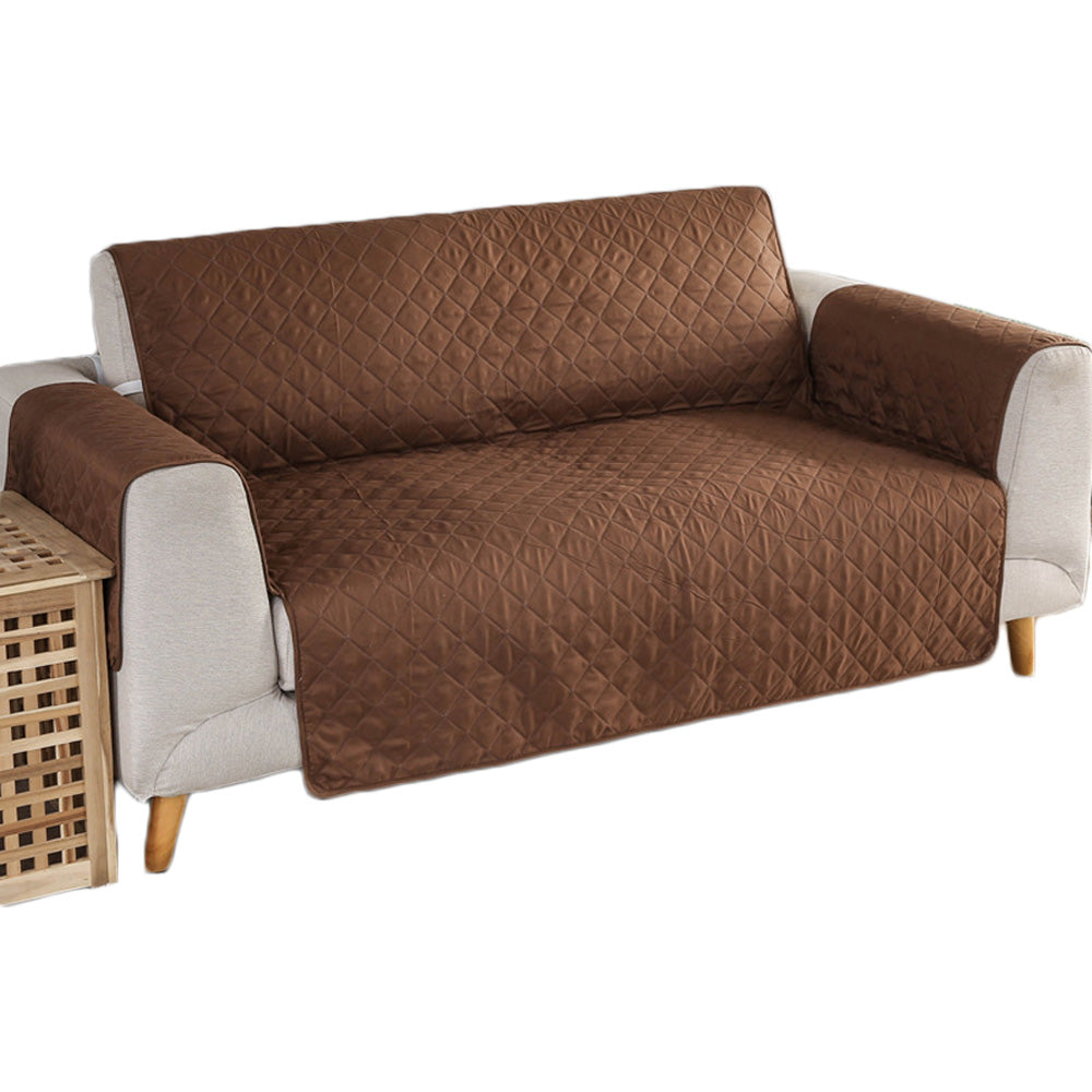 Quilted Sofa Cover-Brown