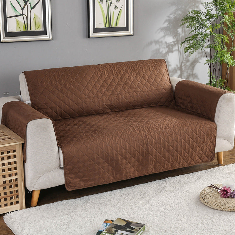 Quilted Sofa Cover-Brown