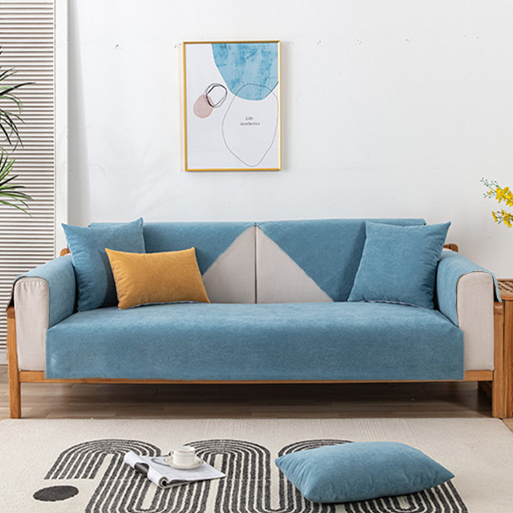 Anti Scratch Sofa Towel Cover(Light Blue)