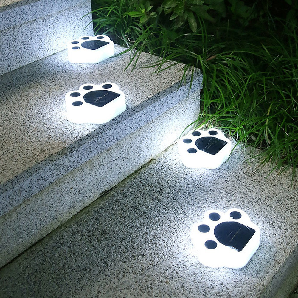 4-Pack Paw Prints Solar Light