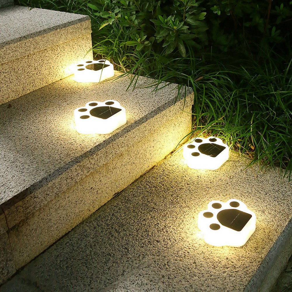 4-Pack Paw Prints Solar Light