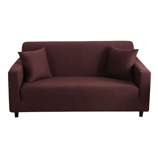 Solid Color Sofa Cover Soft Stretch Sofa Cover-Brown