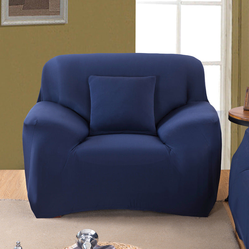 Solid Color Sofa Cover Soft Stretch Sofa Cover-Blue