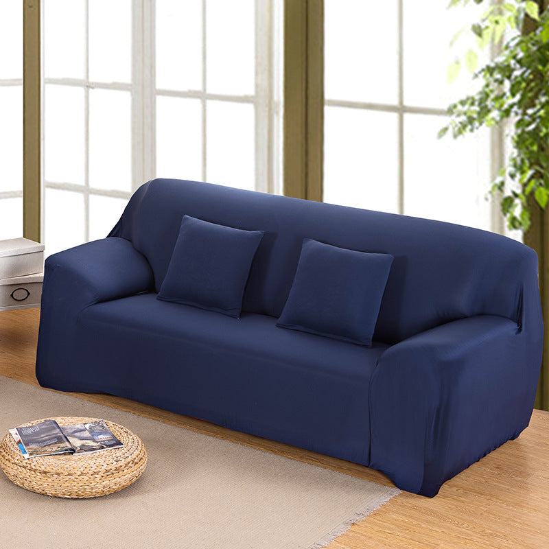 Solid Color Sofa Cover Soft Stretch Sofa Cover-Blue