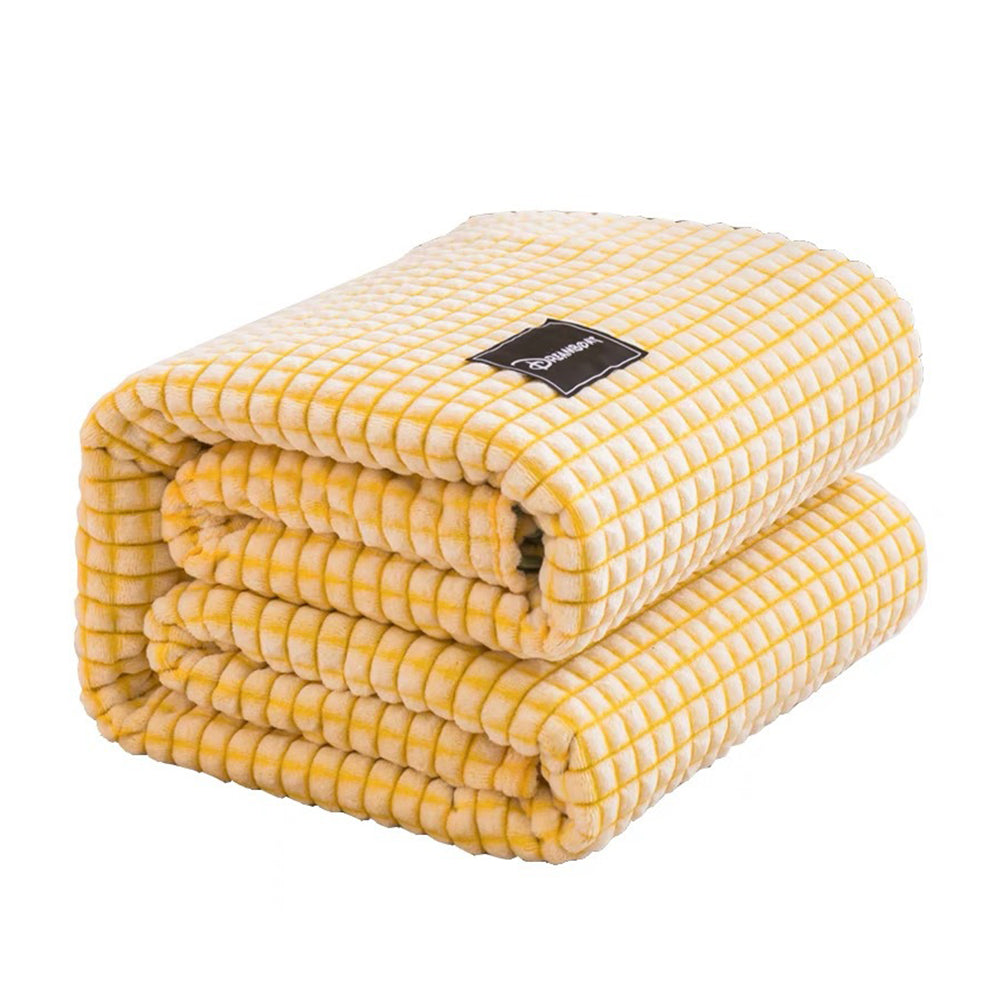 Reversible Plush Sofa Bed Blanket-Yellow