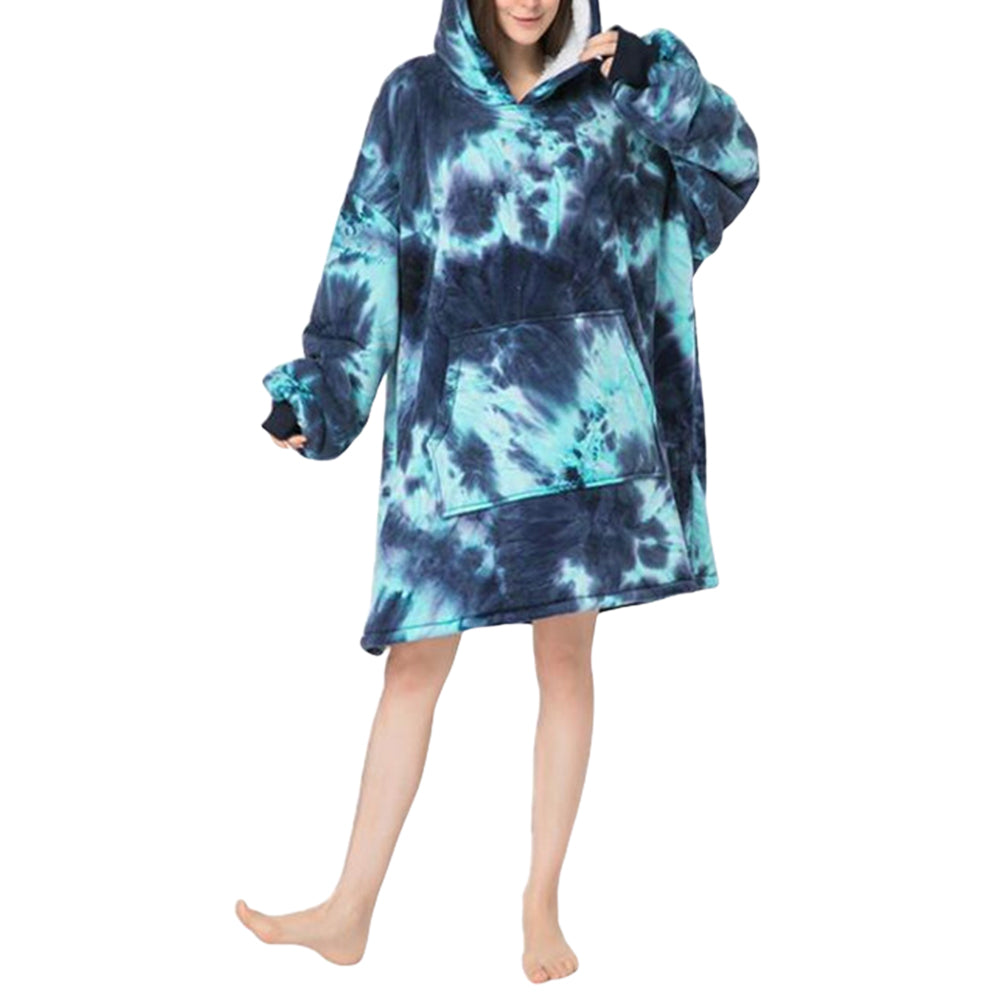 Dye Unisex Hoodie Blanket Hooded Oversized Wearable Throw Blanket