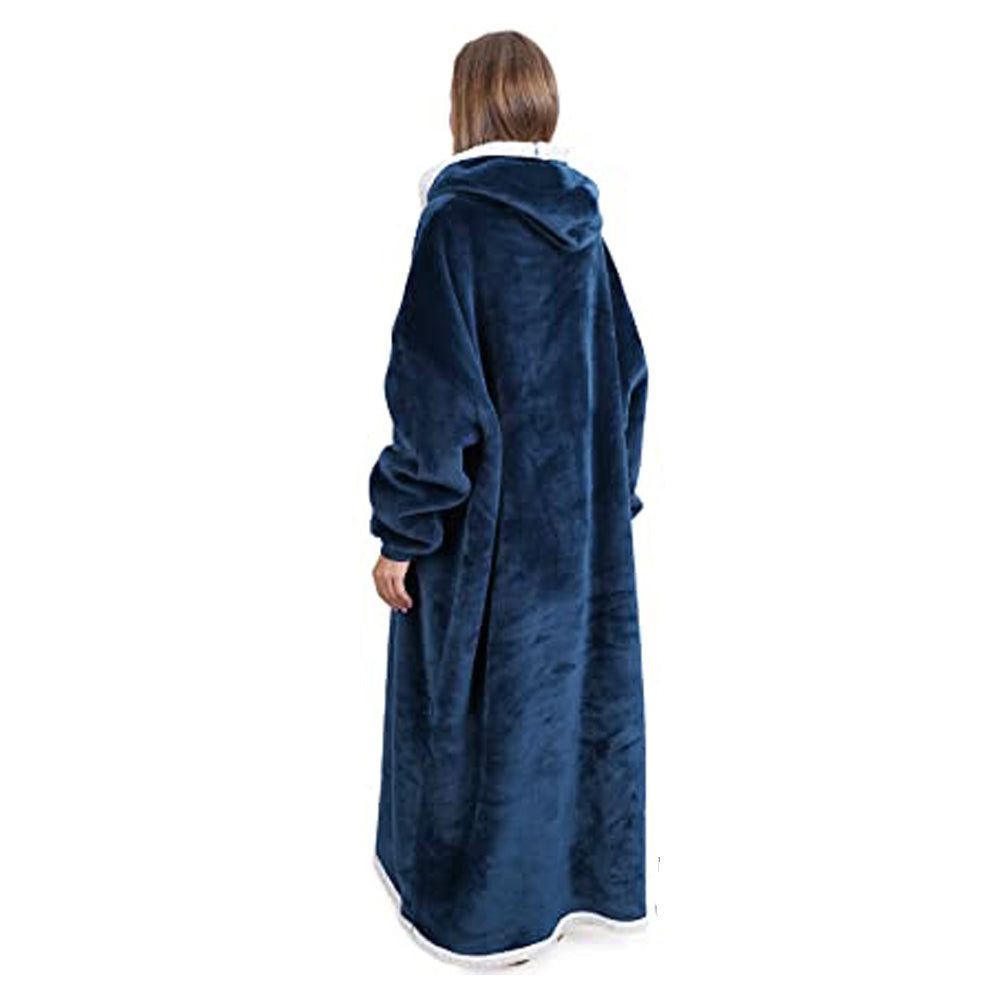 Unisex Sherpa Hoodie Blanket Hooded Oversized Wearable Throw Blanket