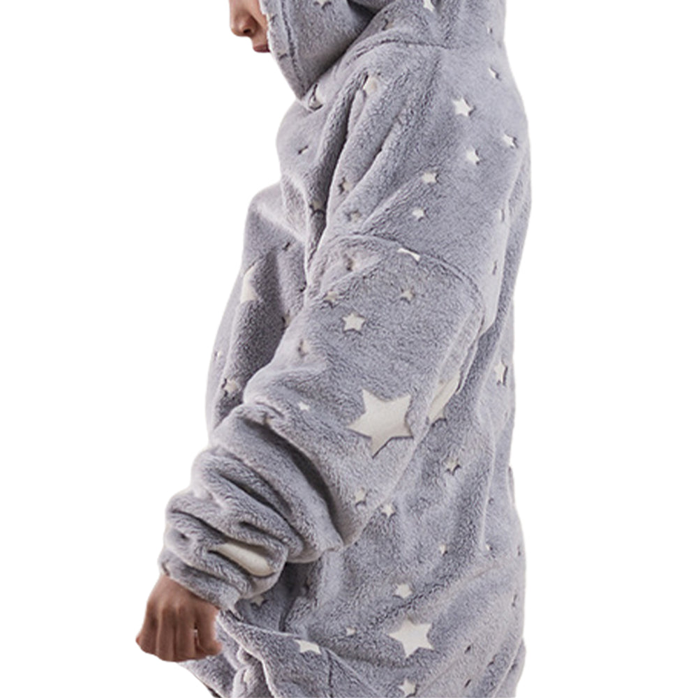 Kid Luminous Hoodie Glow-In-Dark Oversized Wearable Blanket