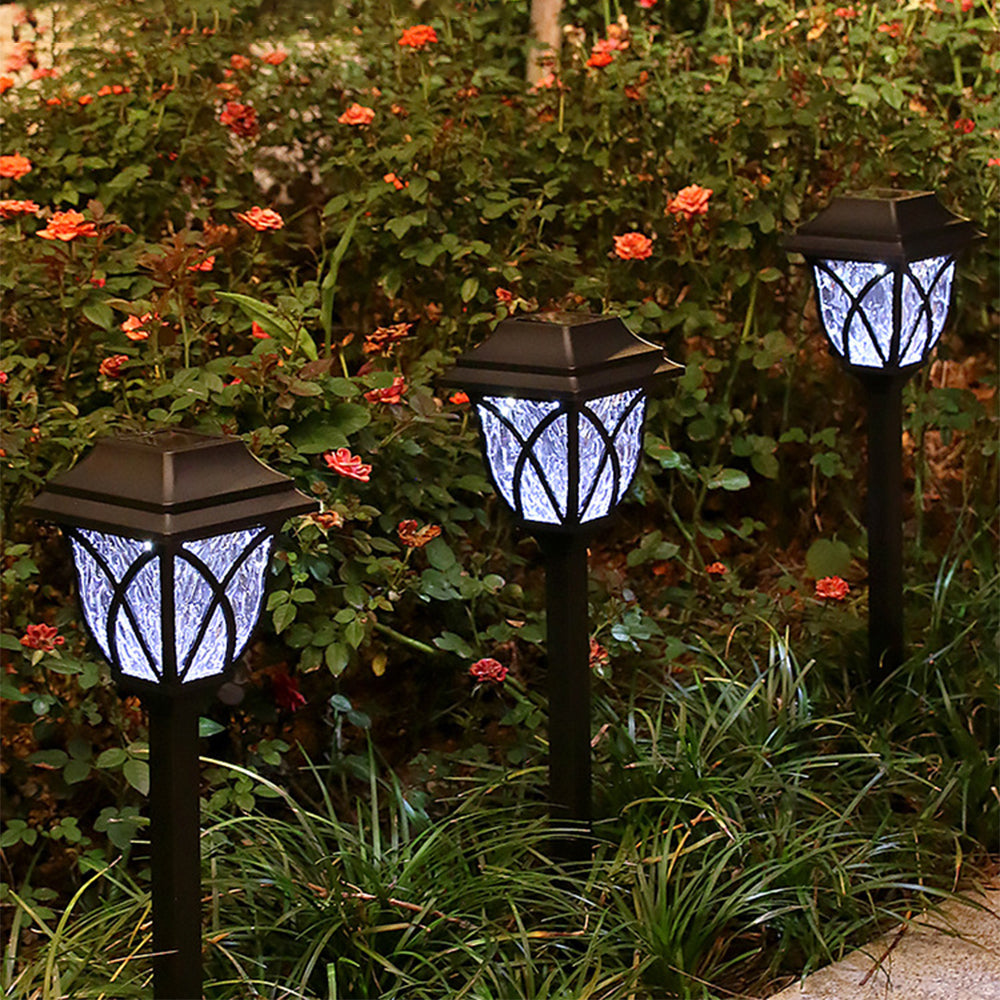 2Pcs Solar Powered Lamps Ground Lights Patio Stake Walkway Outdoor Garden Decor