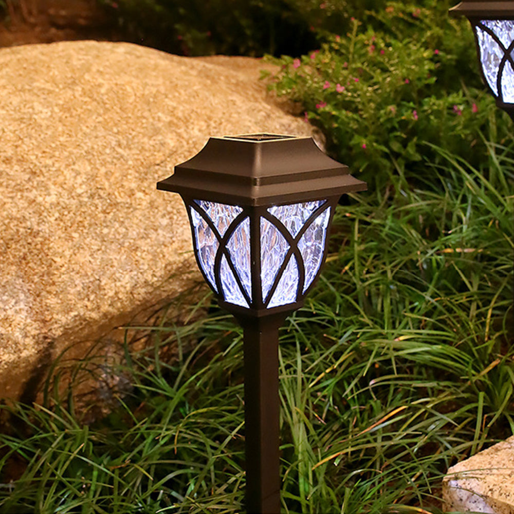 2Pcs Solar Powered Lamps Ground Lights Patio Stake Walkway Outdoor Garden Decor