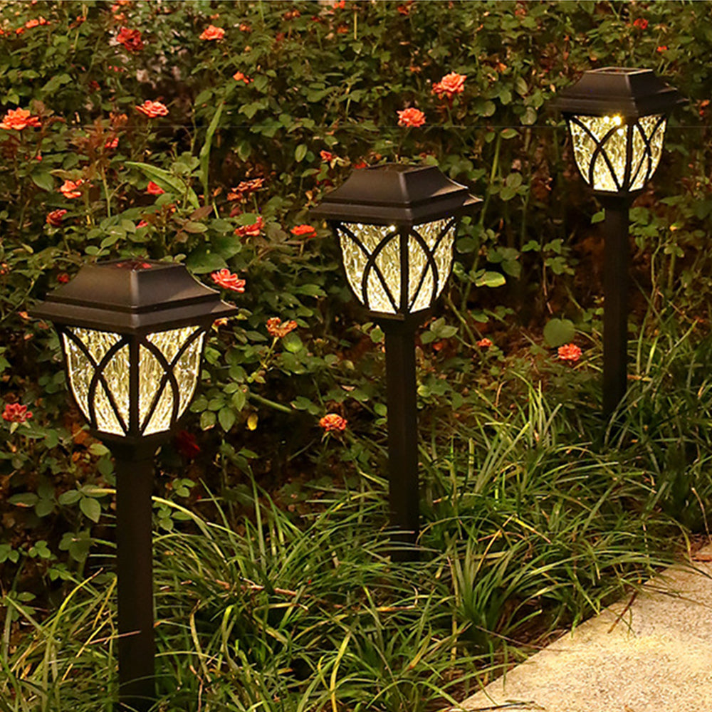 2Pcs Solar Powered Lamps Ground Lights Patio Stake Walkway Outdoor Garden Decor