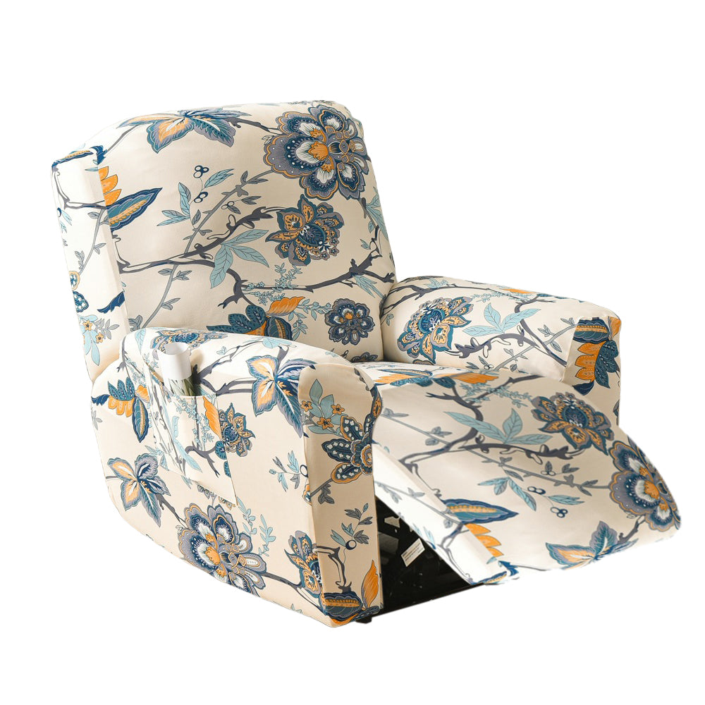 Stretch Recliner Cover-Big Flower