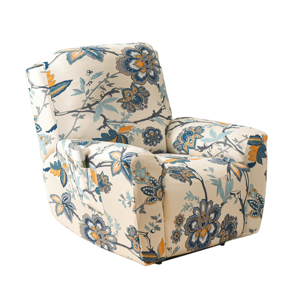 Stretch Recliner Cover-Big Flower