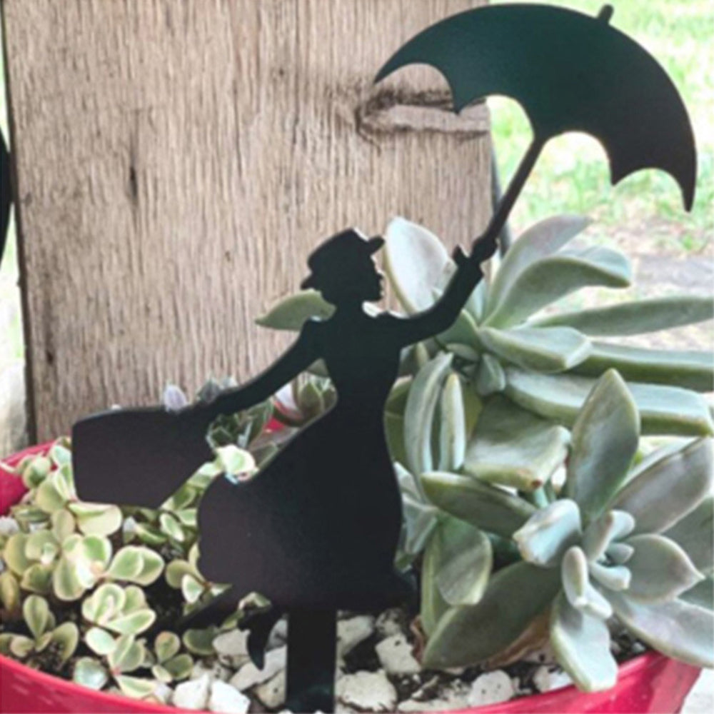 Metal Fairy Silhouette Garden Statue