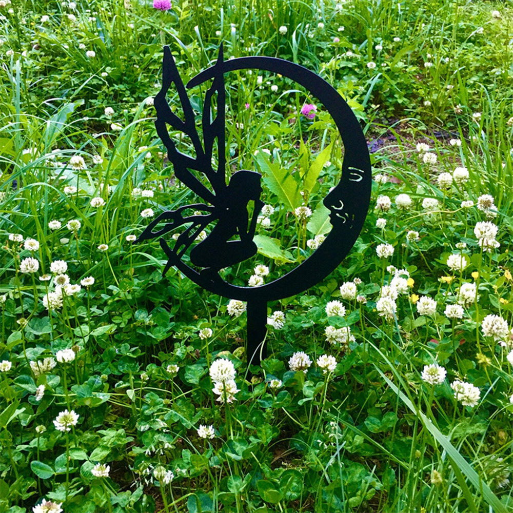 Metal Fairy Silhouette Garden Statue