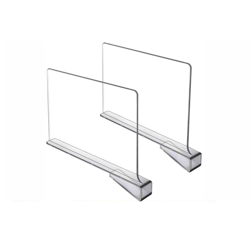 2Pcs Clear Shelf Dividers Closet Separator Wood Board Shelf Organizer