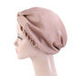 Women Satin Sleeping Cap Wrap Hair Bonnet Turban Elastic Headwear