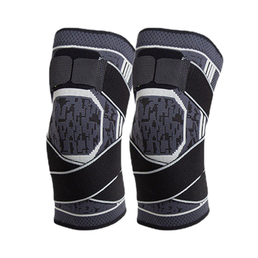 Gym Knee Pads Sport Knee Sleeve Knee Support Brace-Grey