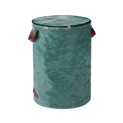 Garden Waste Bag Grass Leaves Rubbish Bag Storage Bag with Lid and Handle