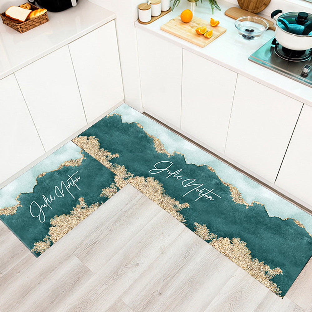 2Pcs Non-Slip Kitchen Mat Set