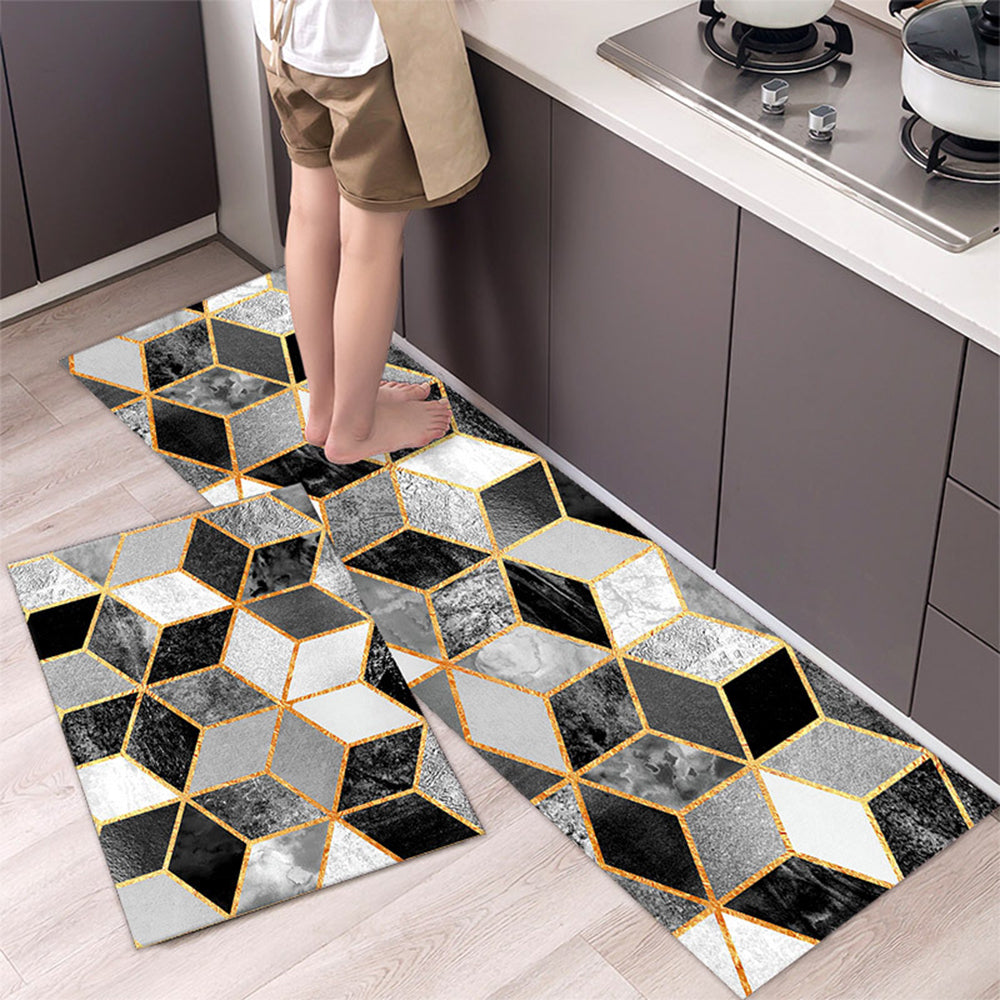 2Pcs Non-Slip Kitchen Mat Set