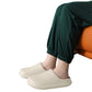 Water Resistant Winter Plush Slippers Thick Sole Warm Shoes Home Slippers-White