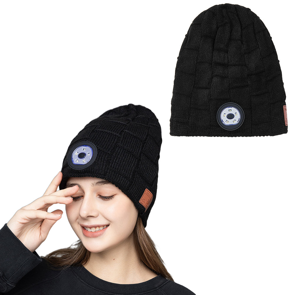 Bluetooth Beanie Hat with Lights Wireless Stereo Headphone