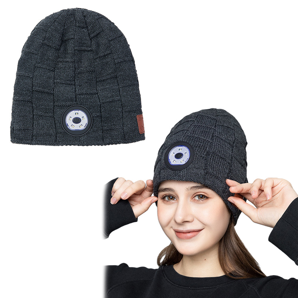 Bluetooth Beanie Hat with Lights Wireless Stereo Headphone