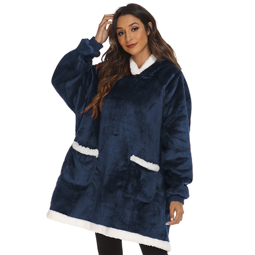 Sherpa Hoodie Blanket Hooded Blanket Oversized Wearable Throw Blanket