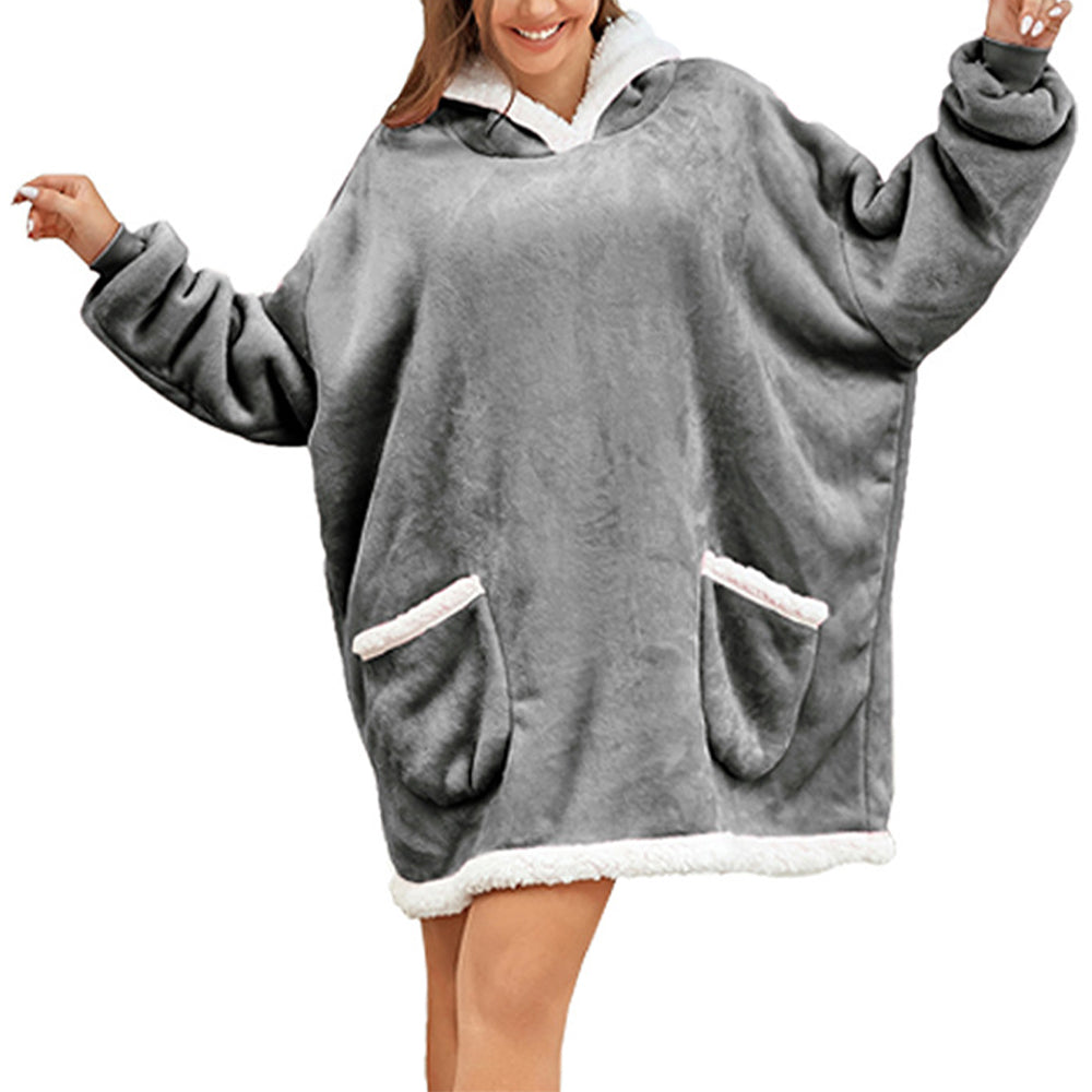 Sherpa Hoodie Blanket Hooded Blanket Oversized Wearable Throw Blanket