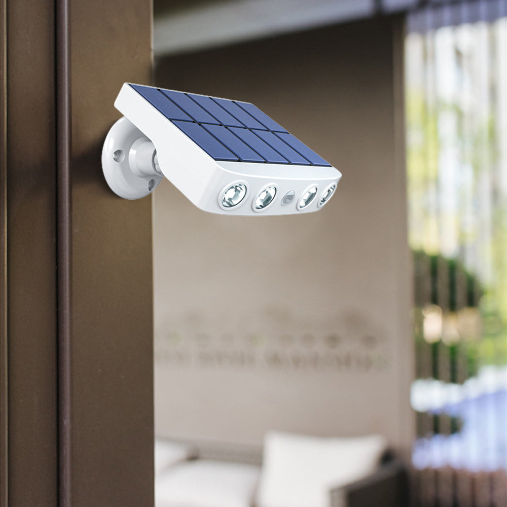 Motion Sensor Solar Lights Wall Lamp Garden Yard Light Outdoor Decor-White