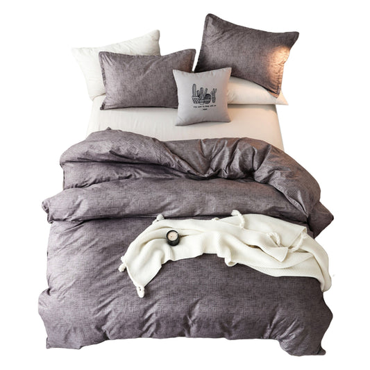 Single Double Queen King Quilt Cover Bedding Set-Grey