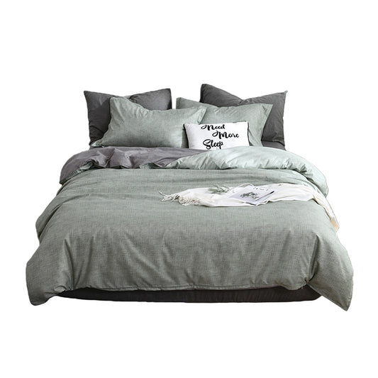 Single Double Queen King Quilt Cover Bedding Set-Green