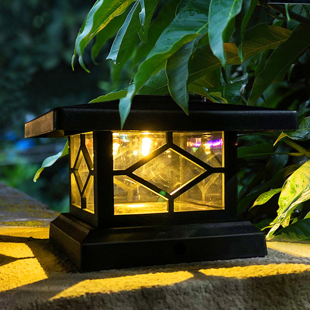 Solar Fence Post Cap Lamp Garden Yard Light Outdoor Decor