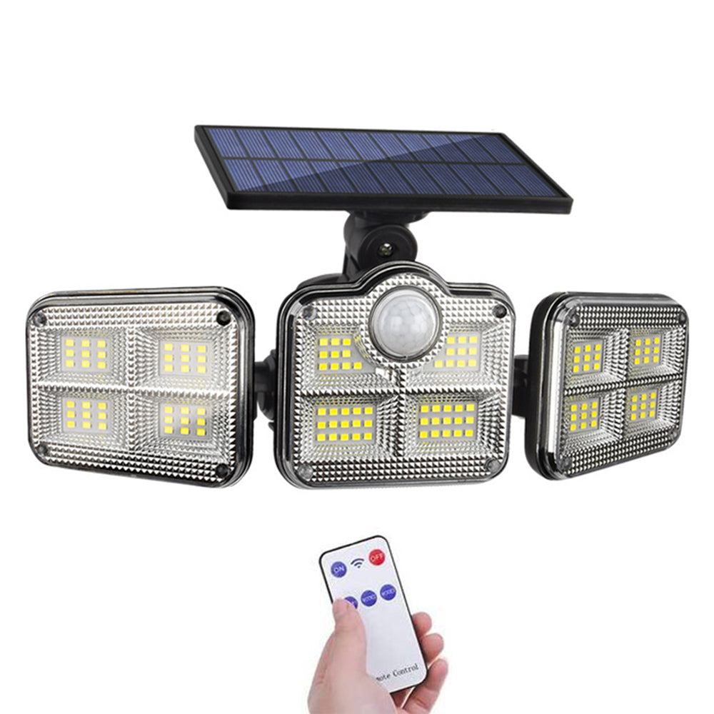 122LED Lights 3 Rotatable Heads Motion Sensor Solar Lights with Remote Control-TY07504