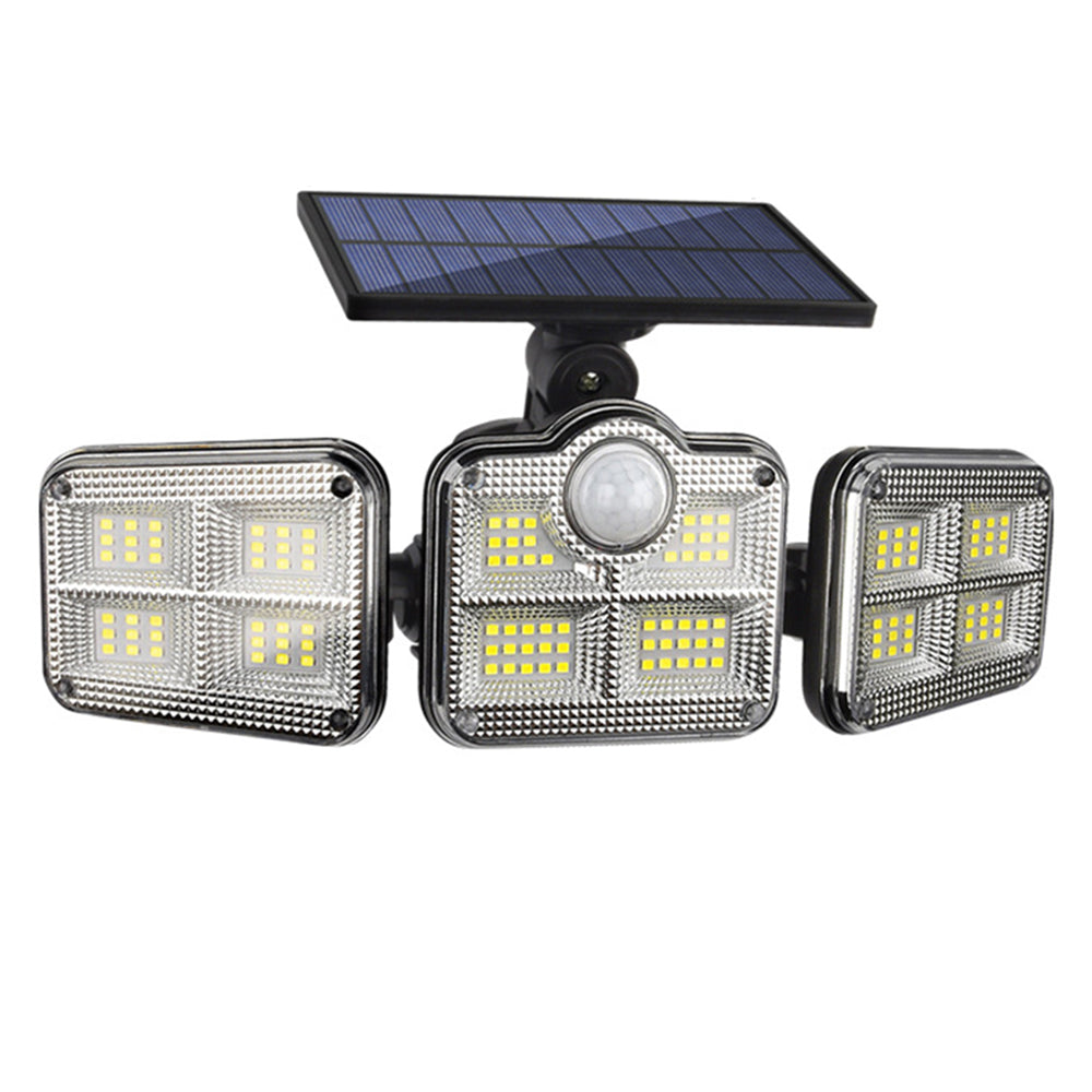 122LED Lights 3 Rotatable Heads Motion Sensor Solar Lights with Remote Control-TY07504