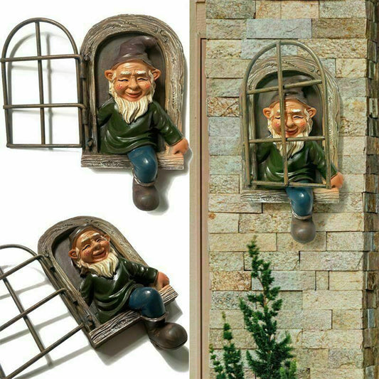 2-Pack Elf Out The Door Garden Statue