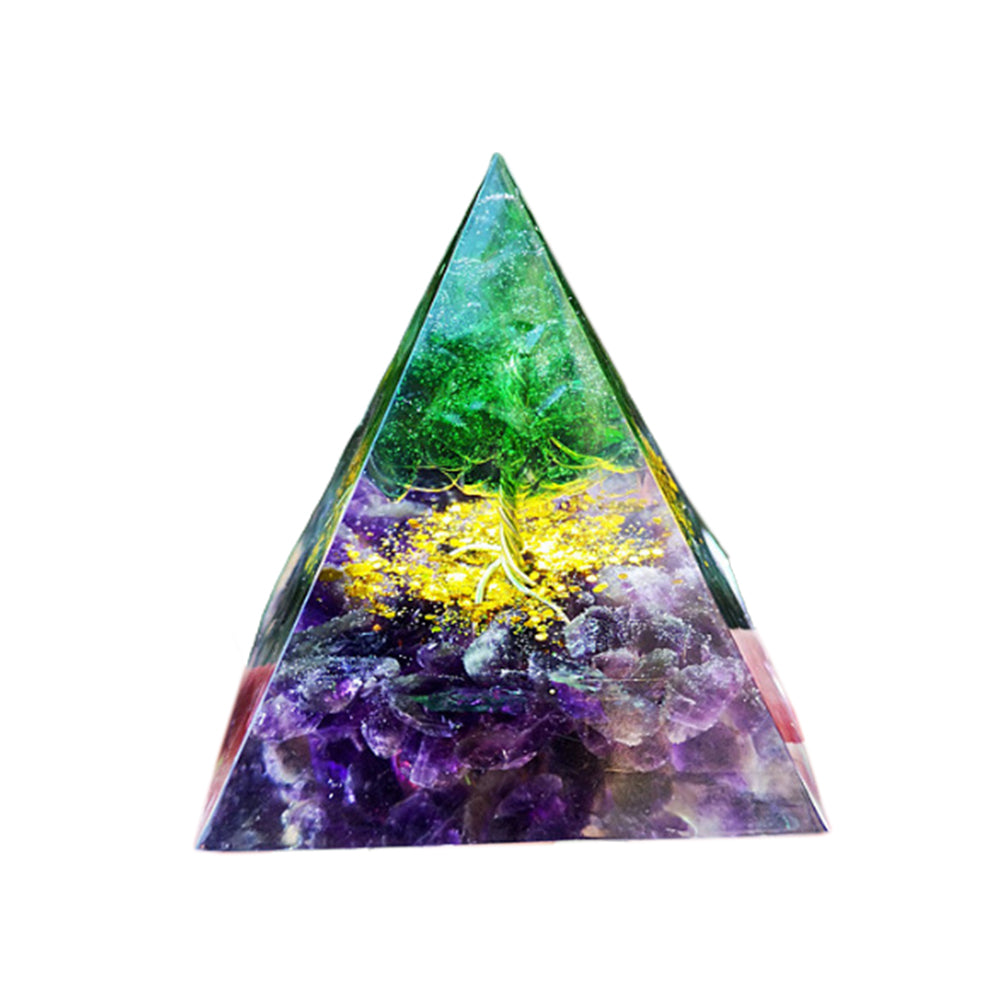 Stone Orgone Pyramids Positive Energy Healing Decor-Purple