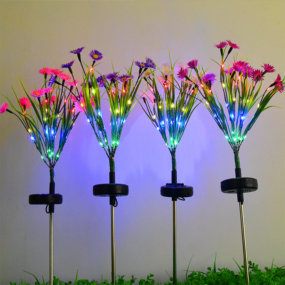 Solar Lamp Daisy Ground Light Patio Stake Walkway Outdoor Garden Decor