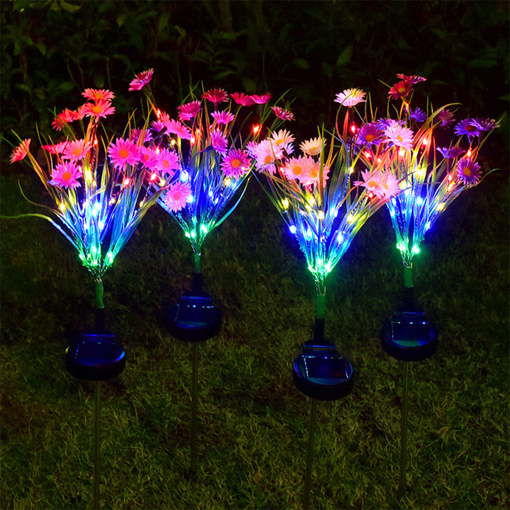 Solar Lamp Daisy Ground Light Patio Stake Walkway Outdoor Garden Decor