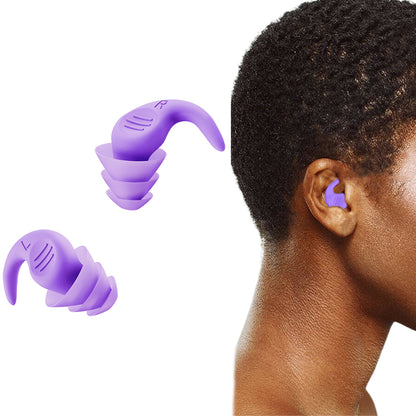 Pair of Reusable Silicone Noise Cancelling Earplugs with Storage Box