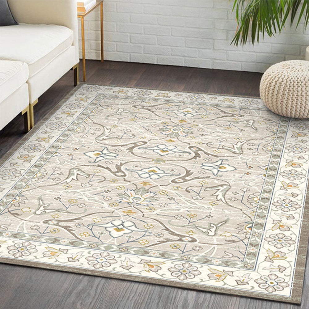 Retro Persian Printed Floor Carpet-Beige