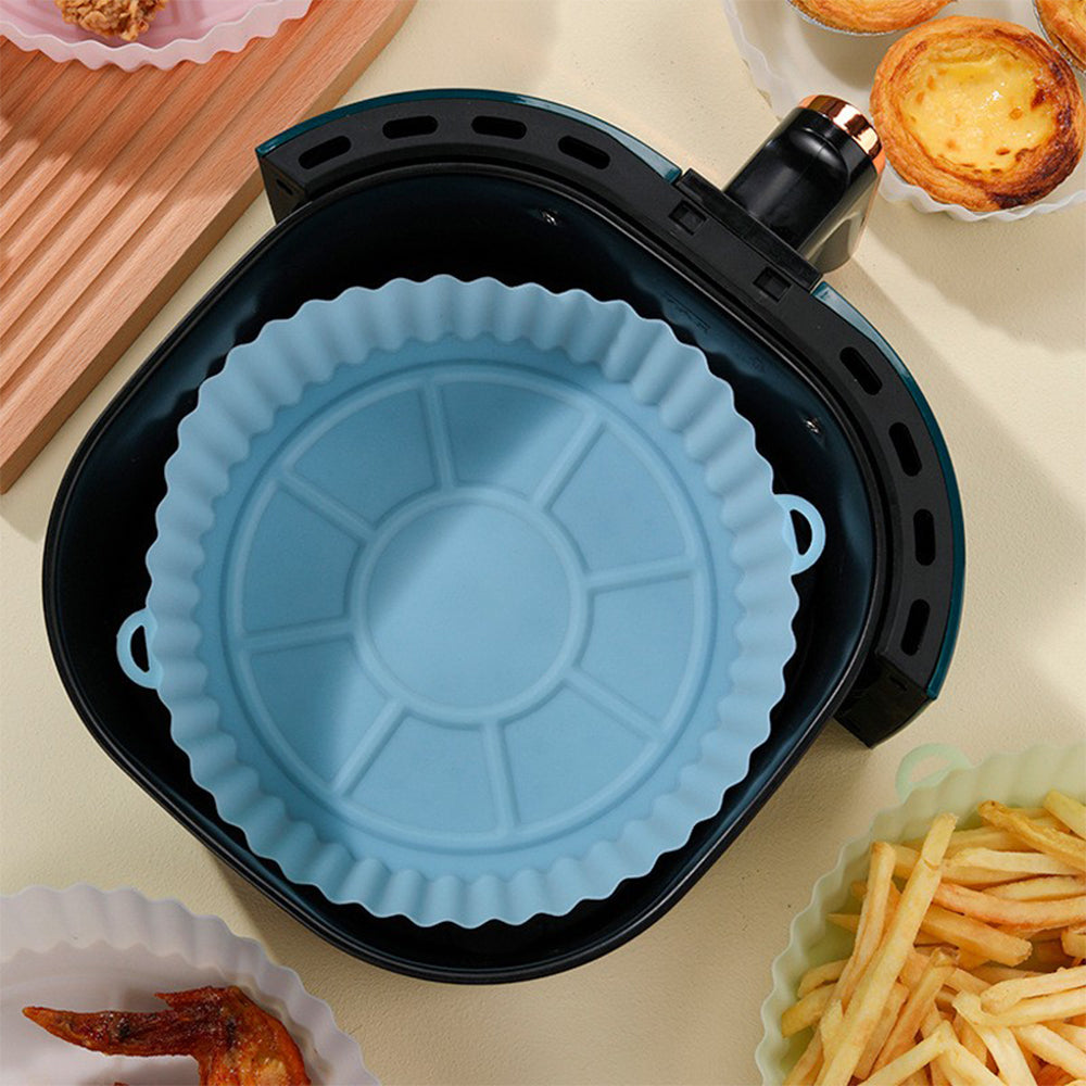 2Pcs Food-Grade Silicone Round Air Fryer Liner