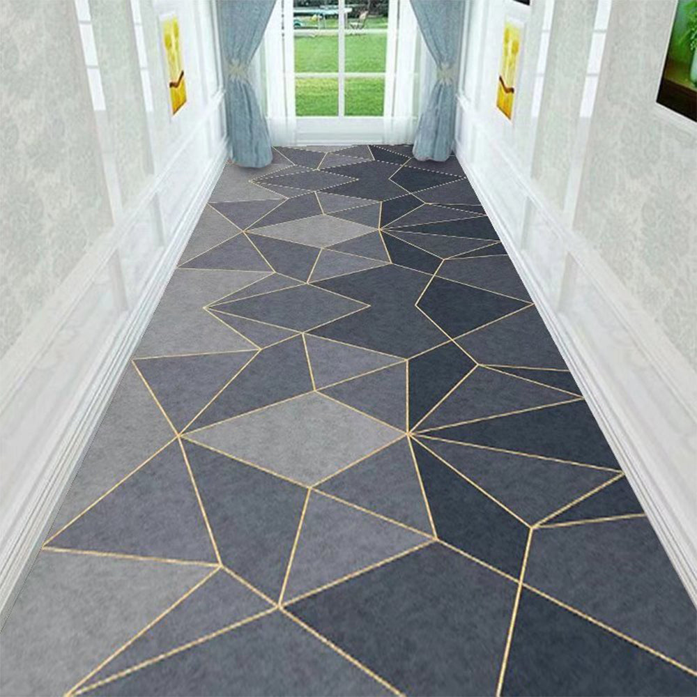 Long Hallway Area Geometric Floor Mats