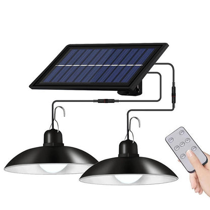 Solar Power Remote Control Double Head 60LED Pendant Light